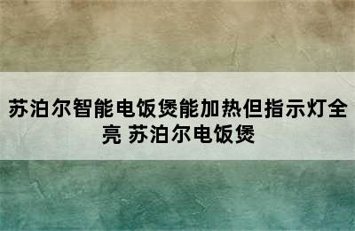 苏泊尔智能电饭煲能加热但指示灯全亮 苏泊尔电饭煲